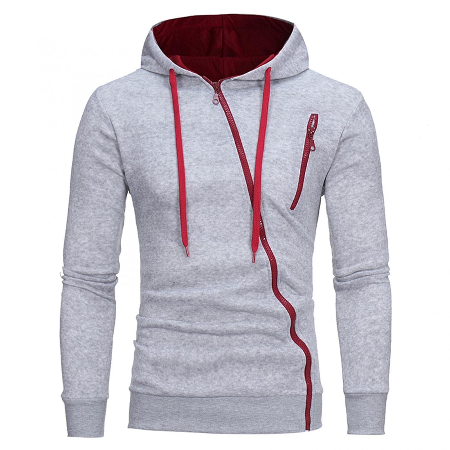 Men's Cozy Double Zipper Hoodie - Casual Sportswear for Outdoor Activities
