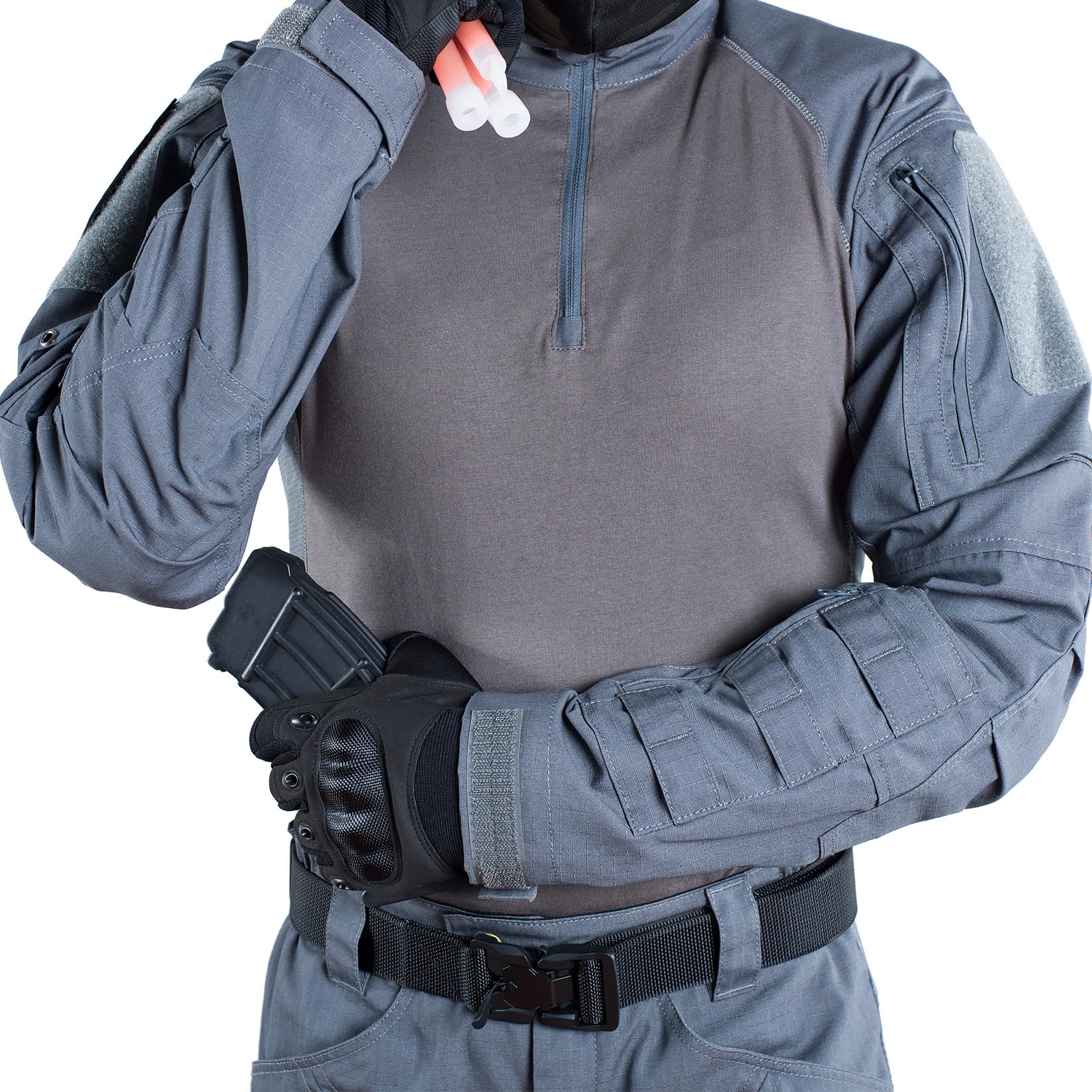 Multicam Combat Top Airsoft Shirt - Seamless Long Sleeve Tactical Shirt with Shoulder Cushion | Military Surplus Gear for Airsoft, Paintball & Outdoor Training