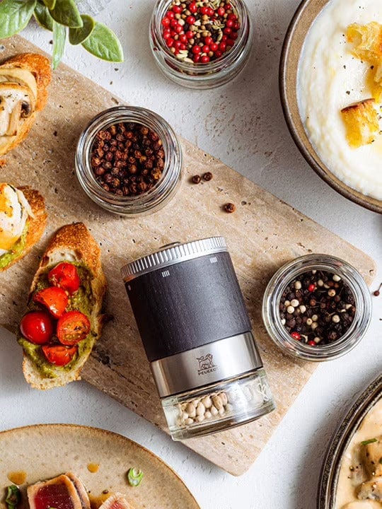Peugeot MAESTRO Pepper Mill Set with 3 Premium Pepper Varieties - Perfect for Gourmet Cooking, Fine Dining & Kitchen Gifting