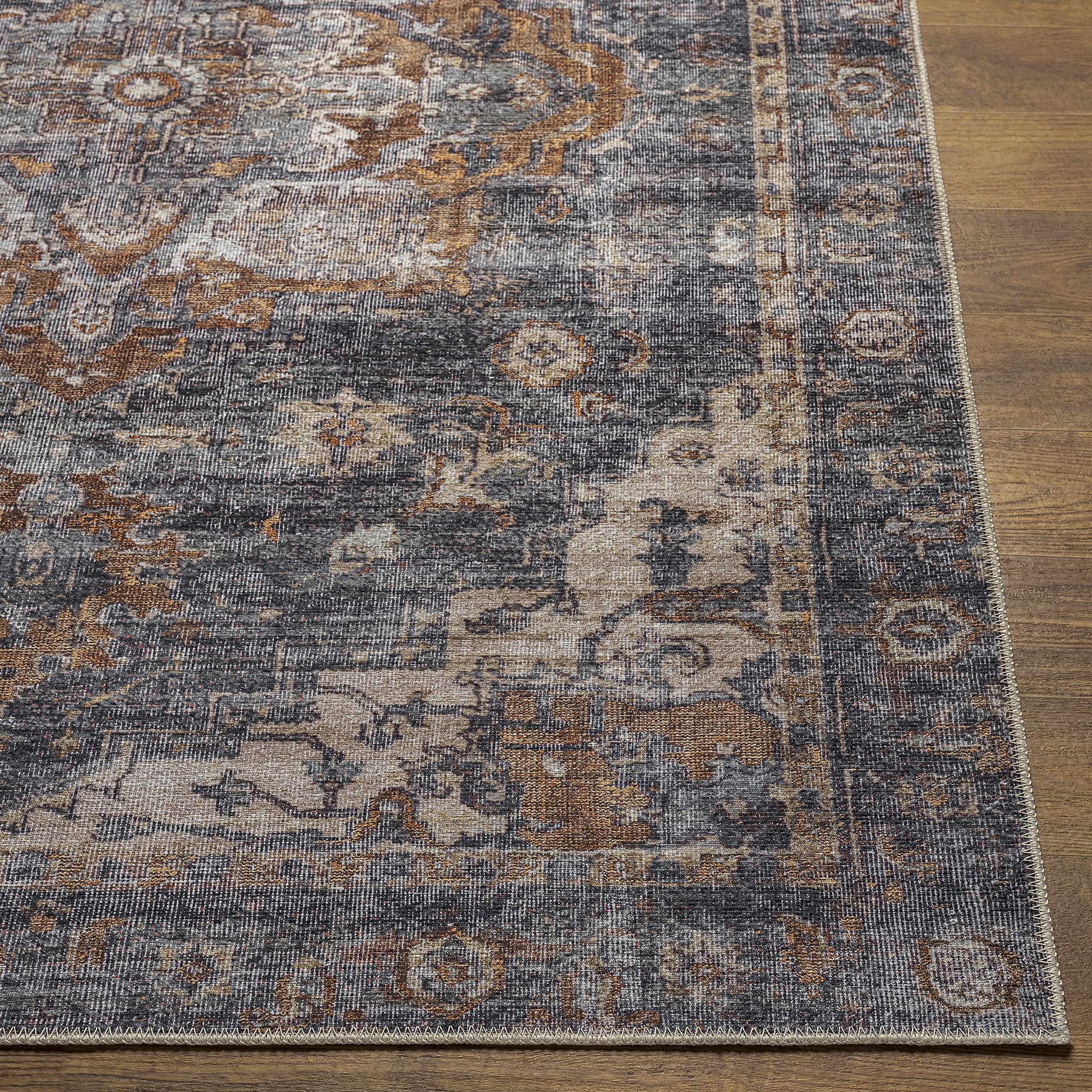 Hauteloom Lagangilang Machine Washable Area Rug for Living Room & Bedroom - Soft Beige, Brown, Gray Modern Design - 7'10