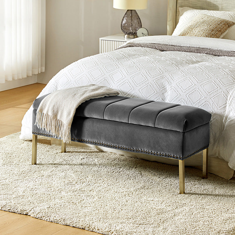Egmund Upholstered Flip Top Storage Bench - Stylish Ottoman with Hidden Storage for Bedroom, Living Room & Entryway - Perfect for Home Organization & Extra Seating