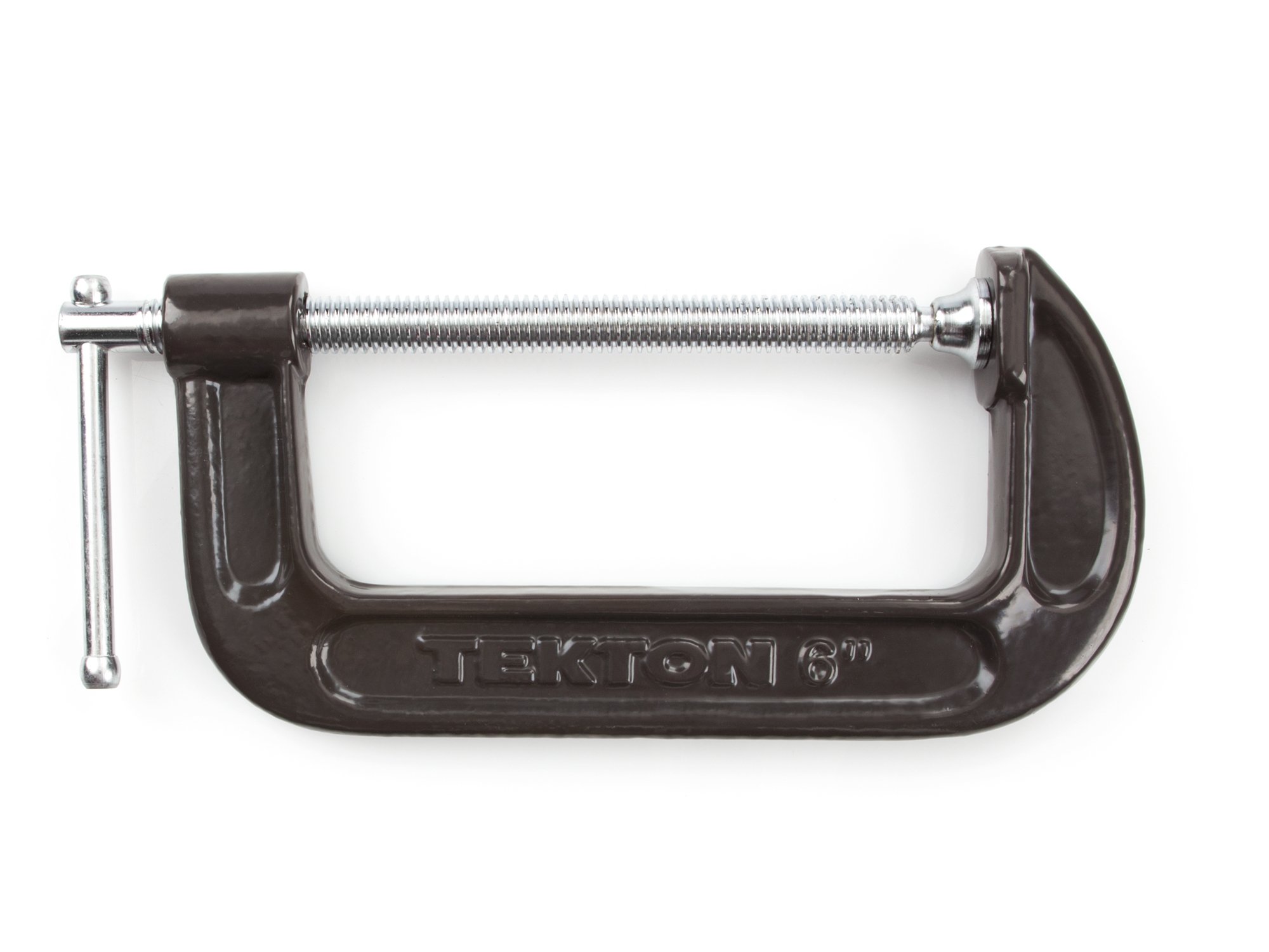 TEKTON 4027 6-Inch Malleable Iron C-Clamp - Heavy Duty Clamping Tool for Woodworking, Metalworking & DIY Projects