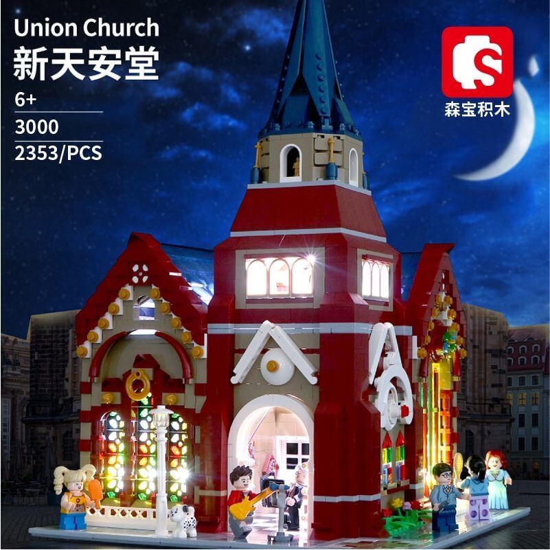 Sembo The Union Church Building Blocks Set - Creative Construction Toy for Kids, DIY Architecture Model Kit - Perfect for Birthday Gifts, STEM Learning & Home Decoration