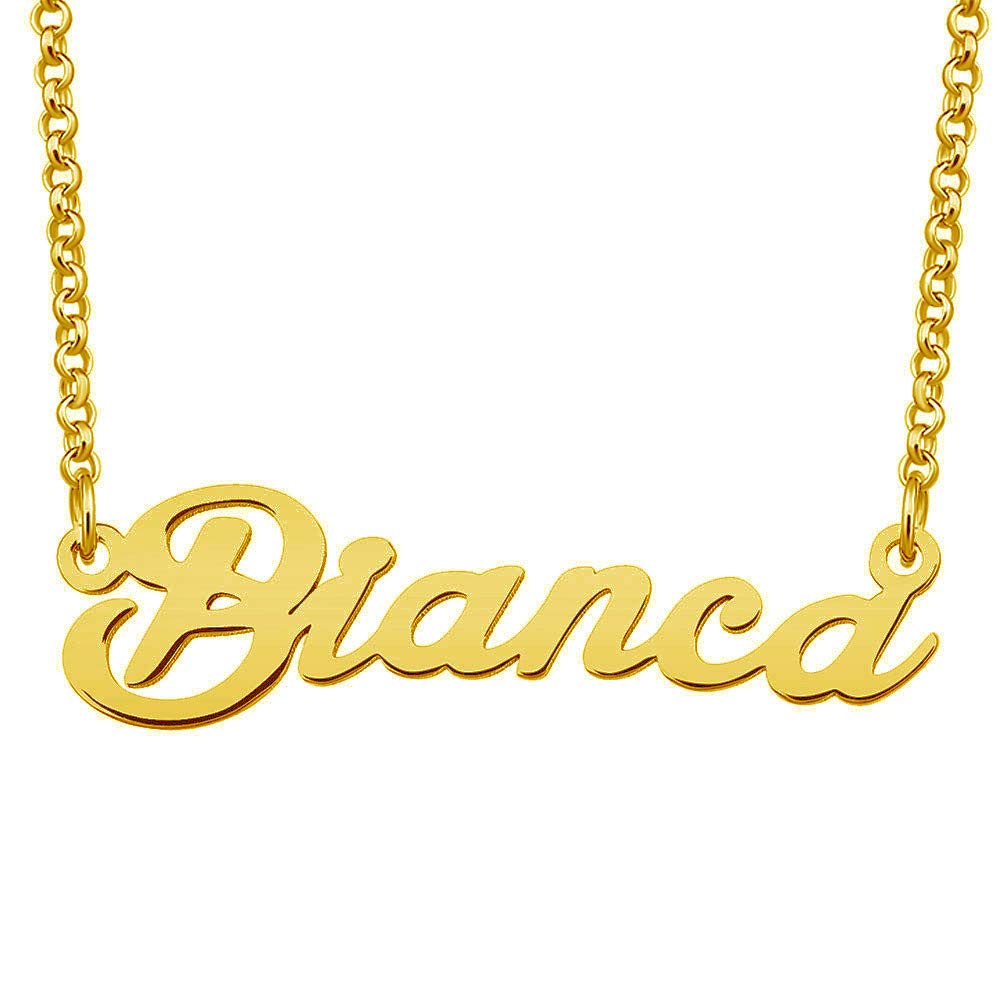 Custom Bianca Name Necklace for Women - Personalized Gold Plated Jewelry Gift for Her, Couples, Anniversaries & Special Occasions | Perfect for Birthdays, Valentine's Day & Romantic Gifts