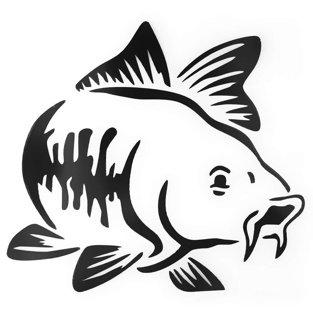 Premium Carp Fishing Vinyl Decal - Black Car Sticker for Auto, Truck & SUV - Durable Waterproof Decorative Art for Anglers & Fishing Enthusiasts - Perfect for Windows, Bumpers & Rear View Mirrors