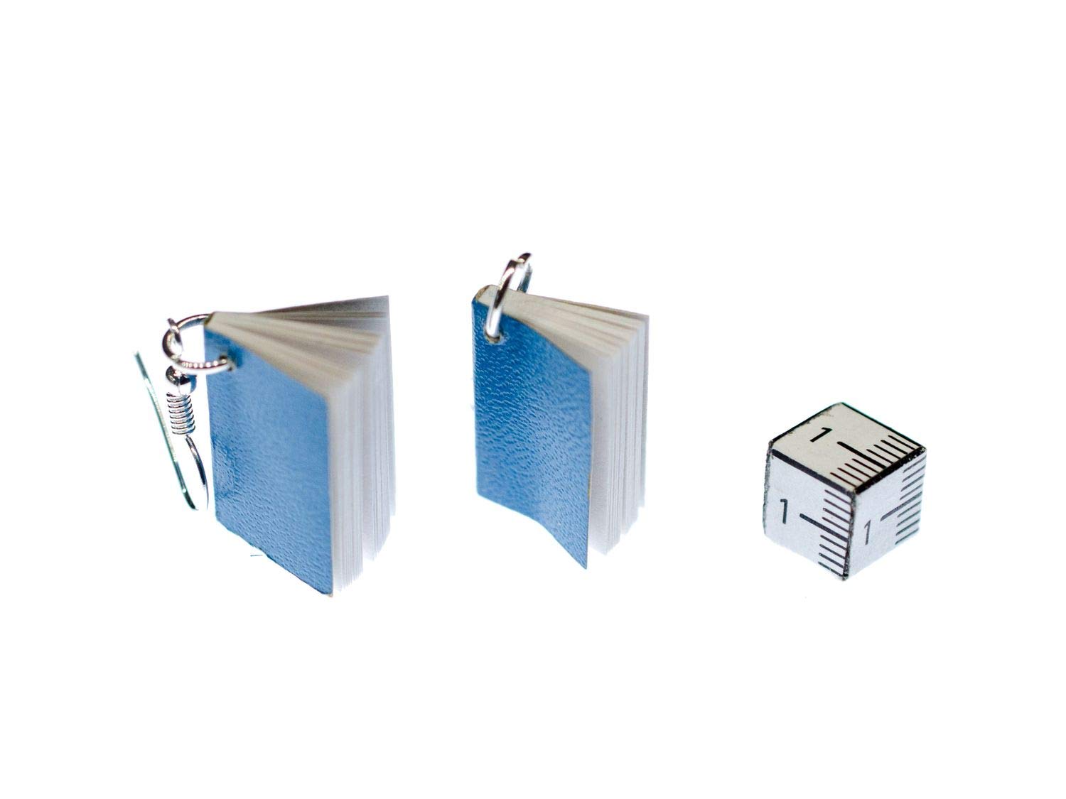 Book Earrings for Women - Mini Book Jewelry, Bookworm Gift, Blue Page Earrings - Perfect for Book Lovers, Librarians & Literary Events