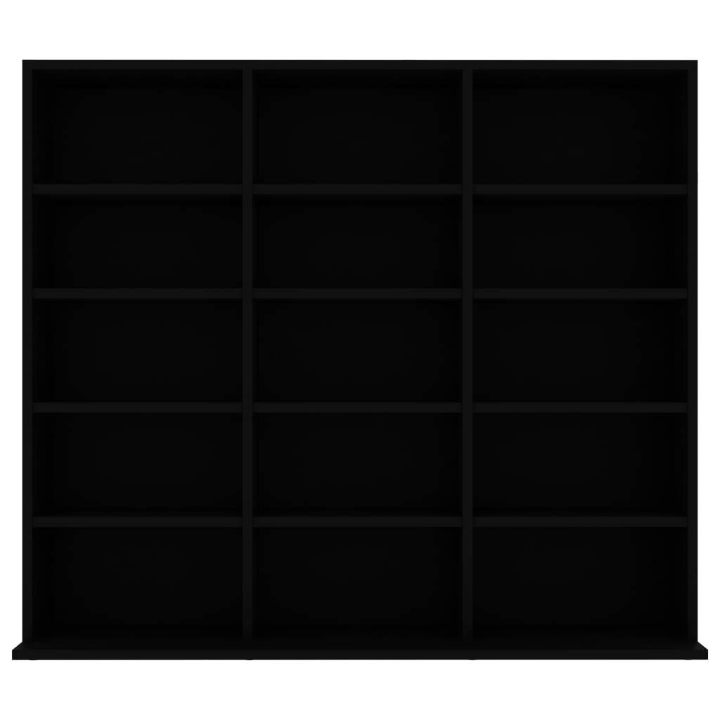 Toshilian CD/DVD Storage Shelf - 102 x 23 x 89.5 cm Black Chipboard Media Organizer Cabinet for Home, Office & Entertainment Center - Perfect for Storing Movies, Music CDs, Video Games & Collectibles