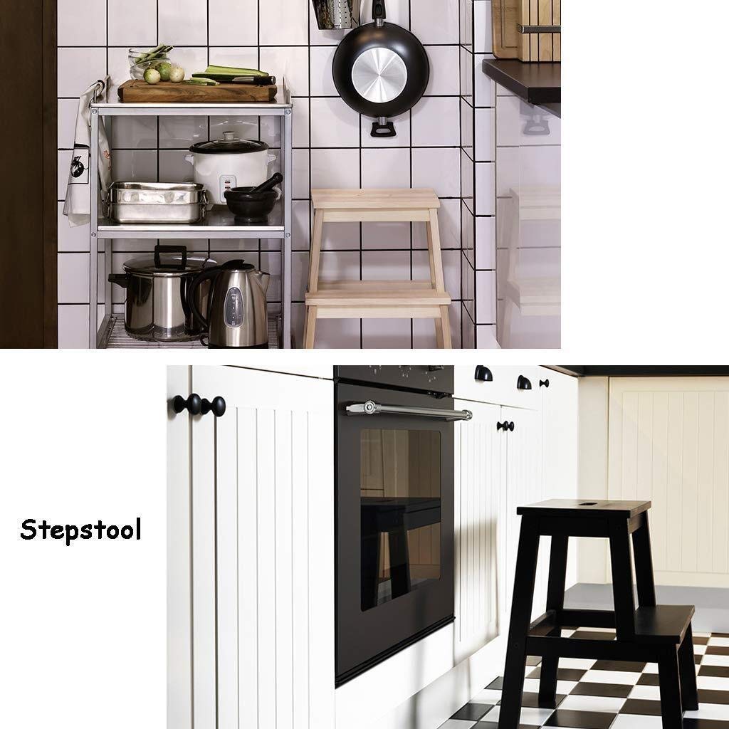 2-Step Wooden Step Stool Ladder - Foldable & Portable for Home, Kitchen, Bathroom - Non-Slip Wide Top - Perfect for Reaching High Shelves, Gardening, and Household Chores