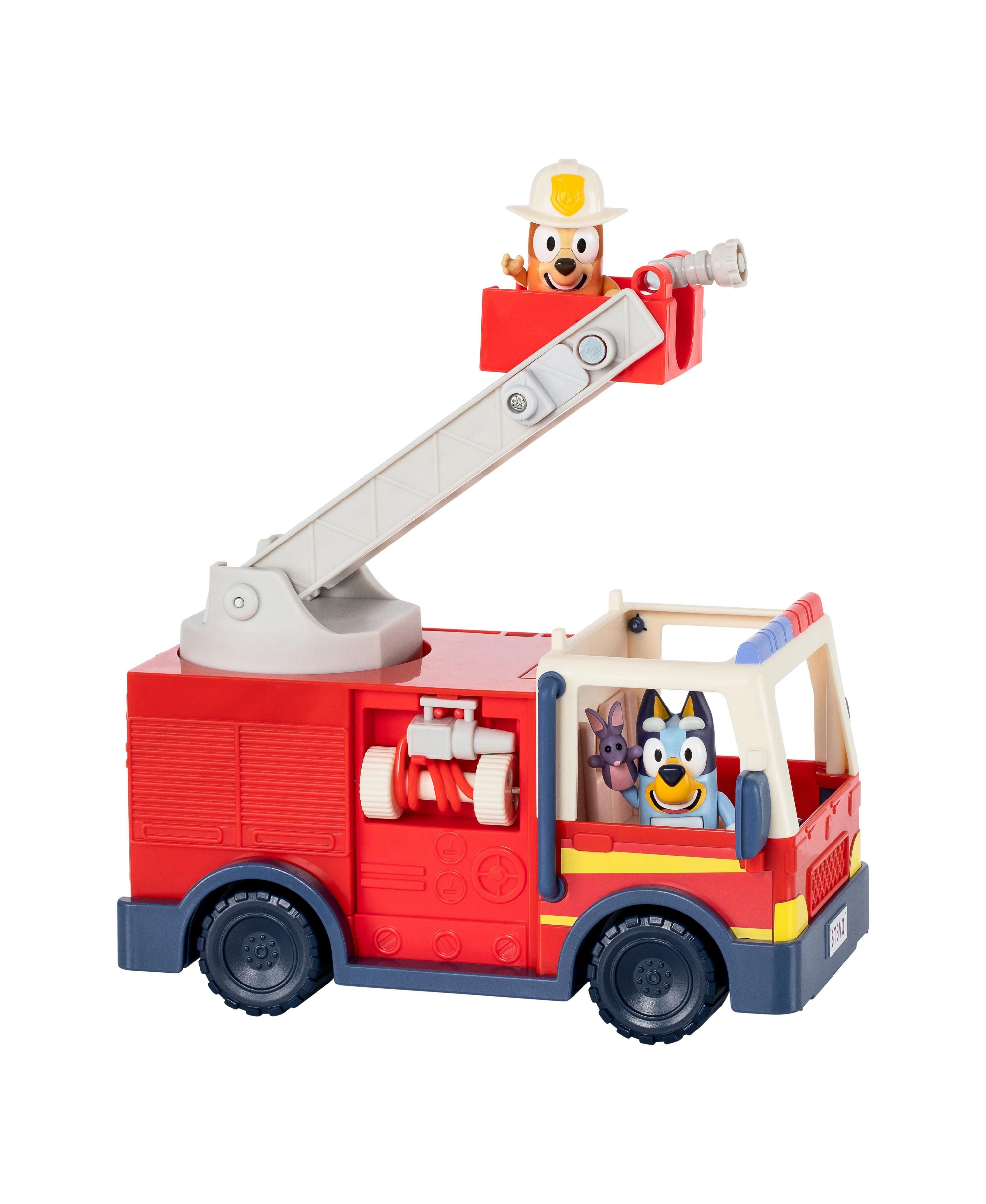 Bluey S10 Fire Truck Playset with 2 Figures, Ladder & Accessories - Interactive Toy for Kids Ages 3+ | Pretend Play, Birthday Gift & Collectible for Bluey Fans