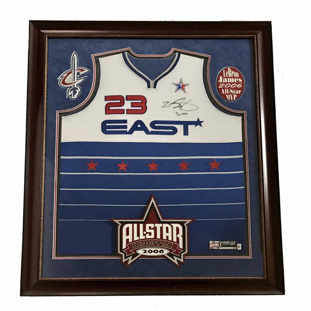 LeBron James Signed 2006 NBA All-Star Game Framed Jersey with UDA COA #D/123 - Cleveland Cavaliers Autographed Memorabilia - Perfect for Sports Collectors & Man Cave Decor