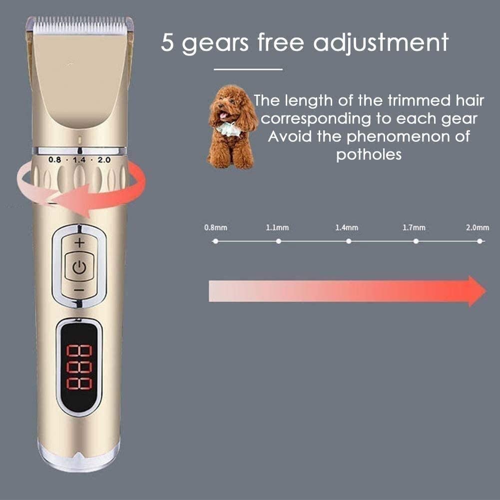JYYBN Quiet Cordless Dog Clippers - Low Noise Electric Pet Grooming Shaver for Dogs & Cats, Rechargeable Hair Trimmer - Perfect for Home Grooming & Professional Pet Care