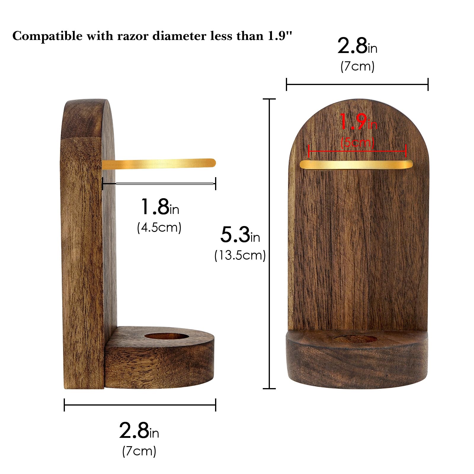 Linkidea Electric Razor Holder Stand - Wall Mount Self Adhesive Razor Hanger for Philips Norelco Shaver 2400 - Wooden Bathroom Shower Storage Organizer for Electric Shavers - Perfect for Small Space Organization in Bathroom, Shower or Vanity