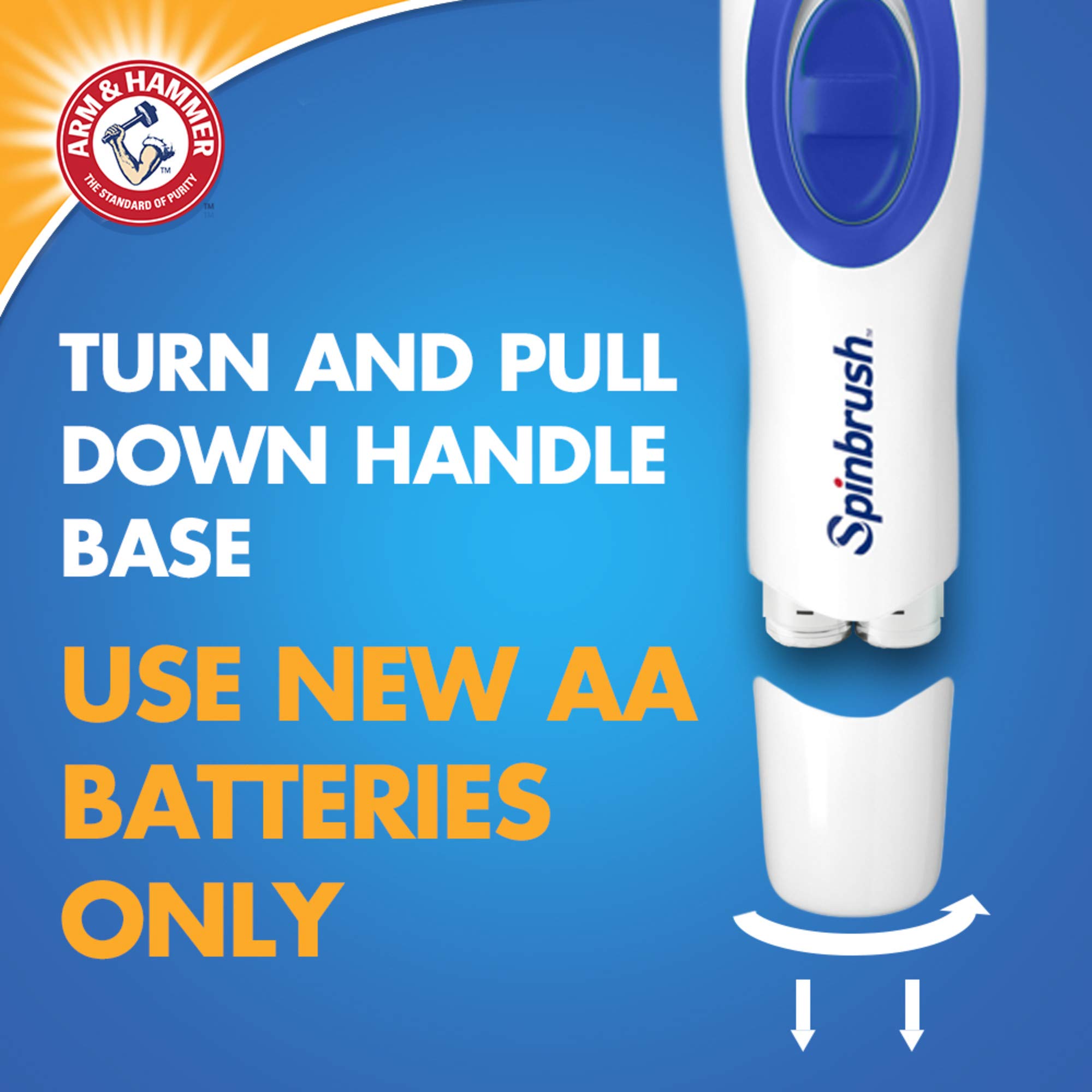 Spinbrush PRO+ Extra White Battery-Powered Toothbrush - Removes 100% More Plaque with Soft Bristles - Includes Batteries - Perfect for Travel & Daily Oral Care