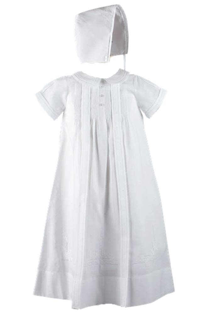 Feltman Brothers Baby Christening Gown Set - White Embroidered Outfit with Bonnet for Infant Boys | Perfect for Baptism, First Communion & Special Occasions