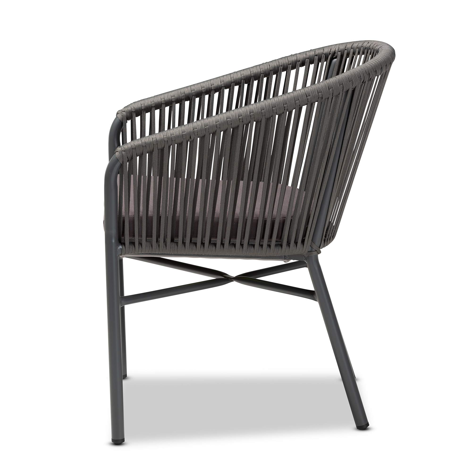 Baxton Studio Modern Grey Dining Chairs - Set of 2 Contemporary Kitchen Chairs for Dining Room, Breakfast Nook & Small Space