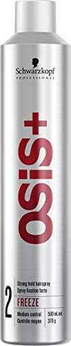 SCHWARZKOPF OSiS Freeze Finish 2 Strong Hold Hair Spray - 15 oz Aerosol for Long-Lasting Volume & Style - Perfect for Parties, Weddings & Everyday Hair Styling