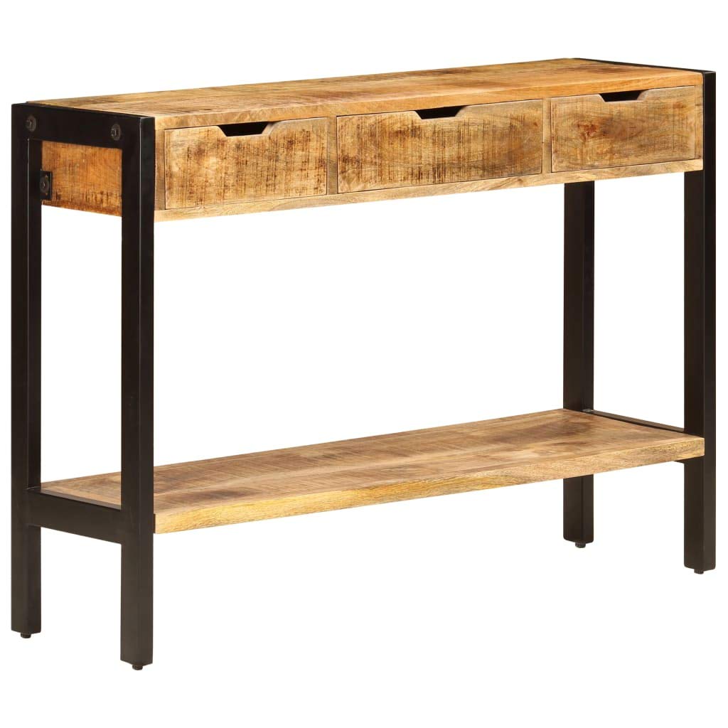 Buffet Sideboard Cabinet - 43.3 Inch Solid Mango Wood TV Stand with 3 Drawers for Living Room, Kitchen & Dining Room | Multi-Functional Storage Console for Home Entertainment Center | Perfect for Small Spaces & Apartment Decor