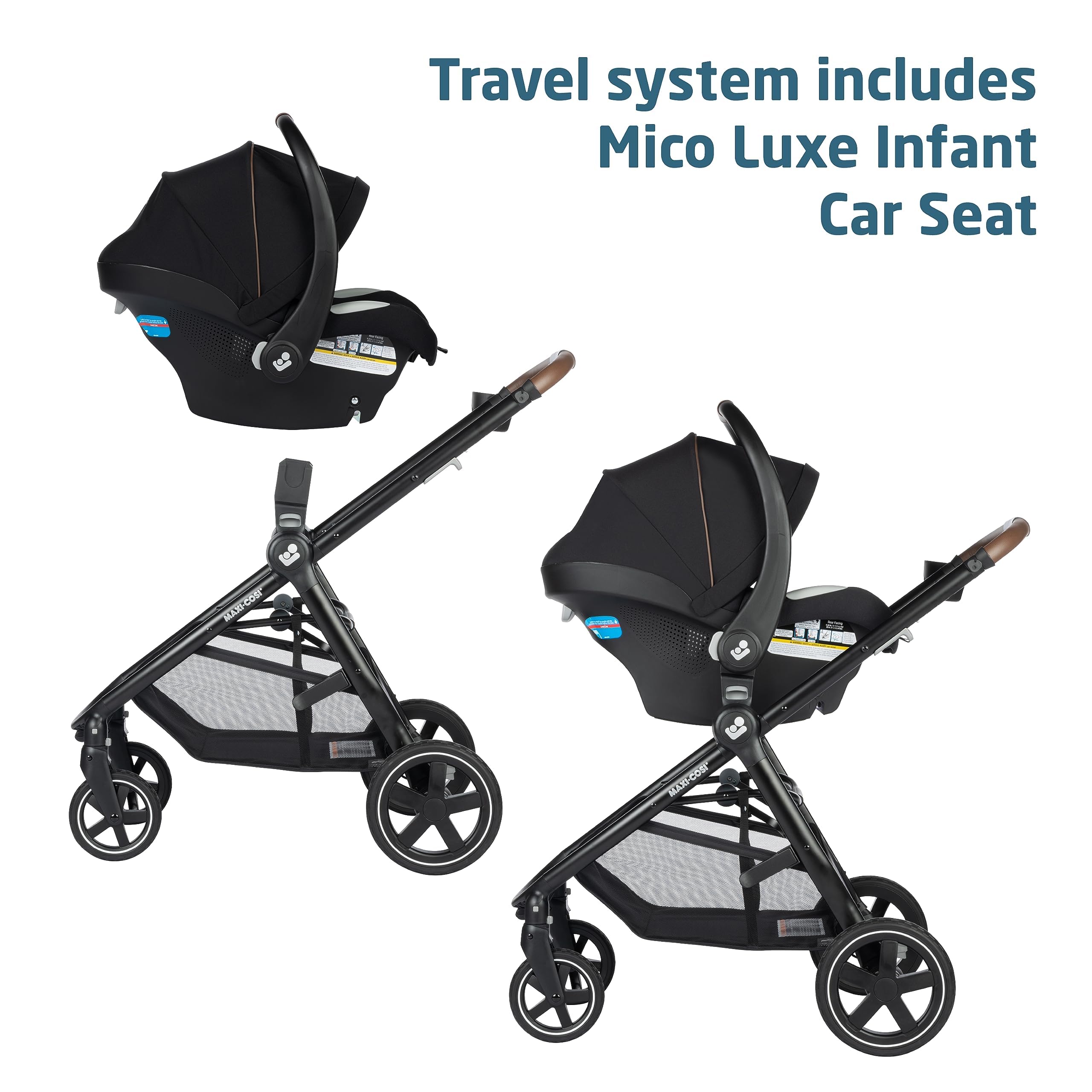 Zelia™ Luxe Modular Baby Travel System - Infant Car Seat & Stroller Combo in New Hope Black | Safe & Convenient for Newborns to Toddlers | Perfect for Shopping, Travel & Daily Walks