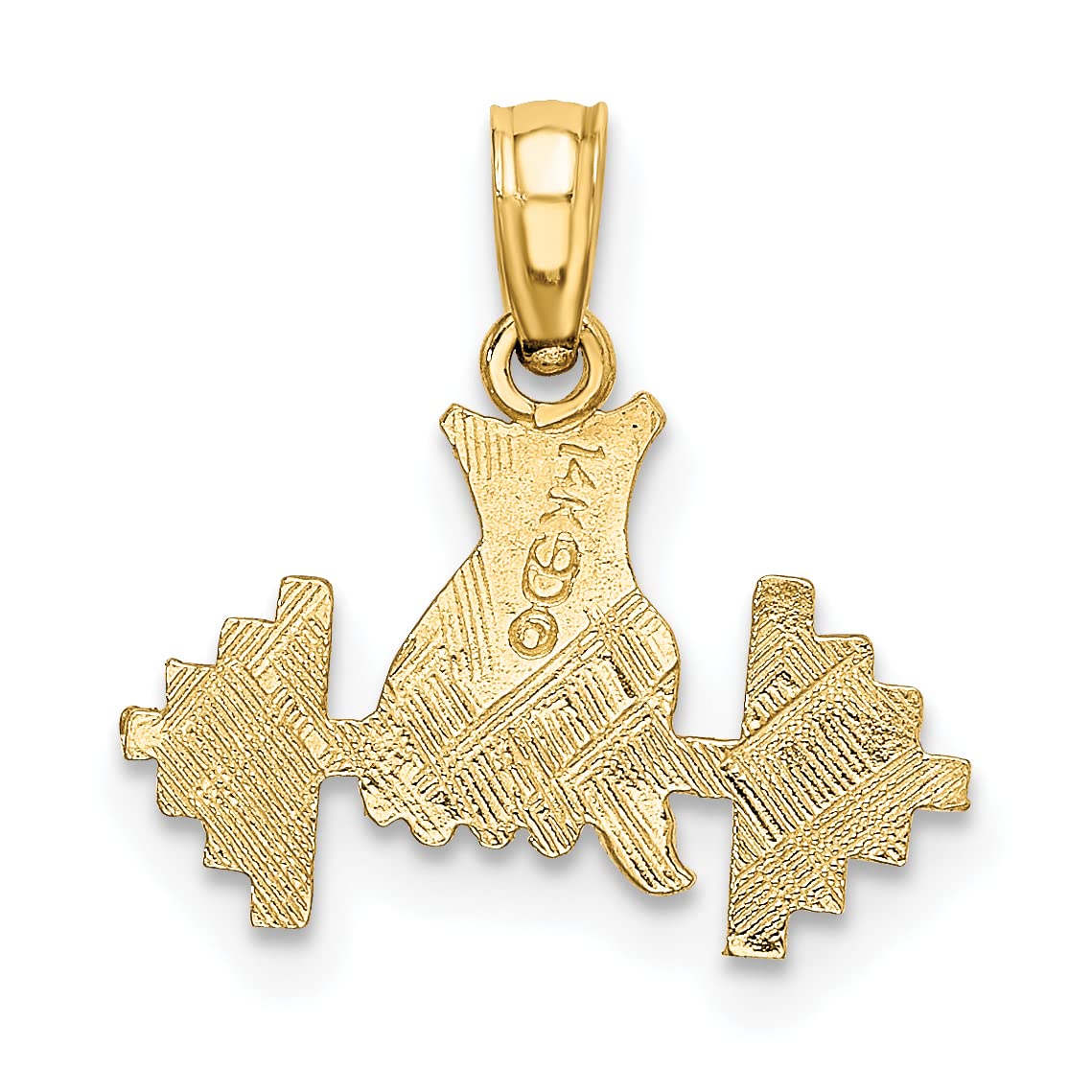 14k Yellow Gold Hand Holding Barbell Charm - Dainty Workout Jewelry for Gym Lovers, Fitness Enthusiasts & Weightlifters - Perfect for Workouts, Gym Sessions & Sports Motivation