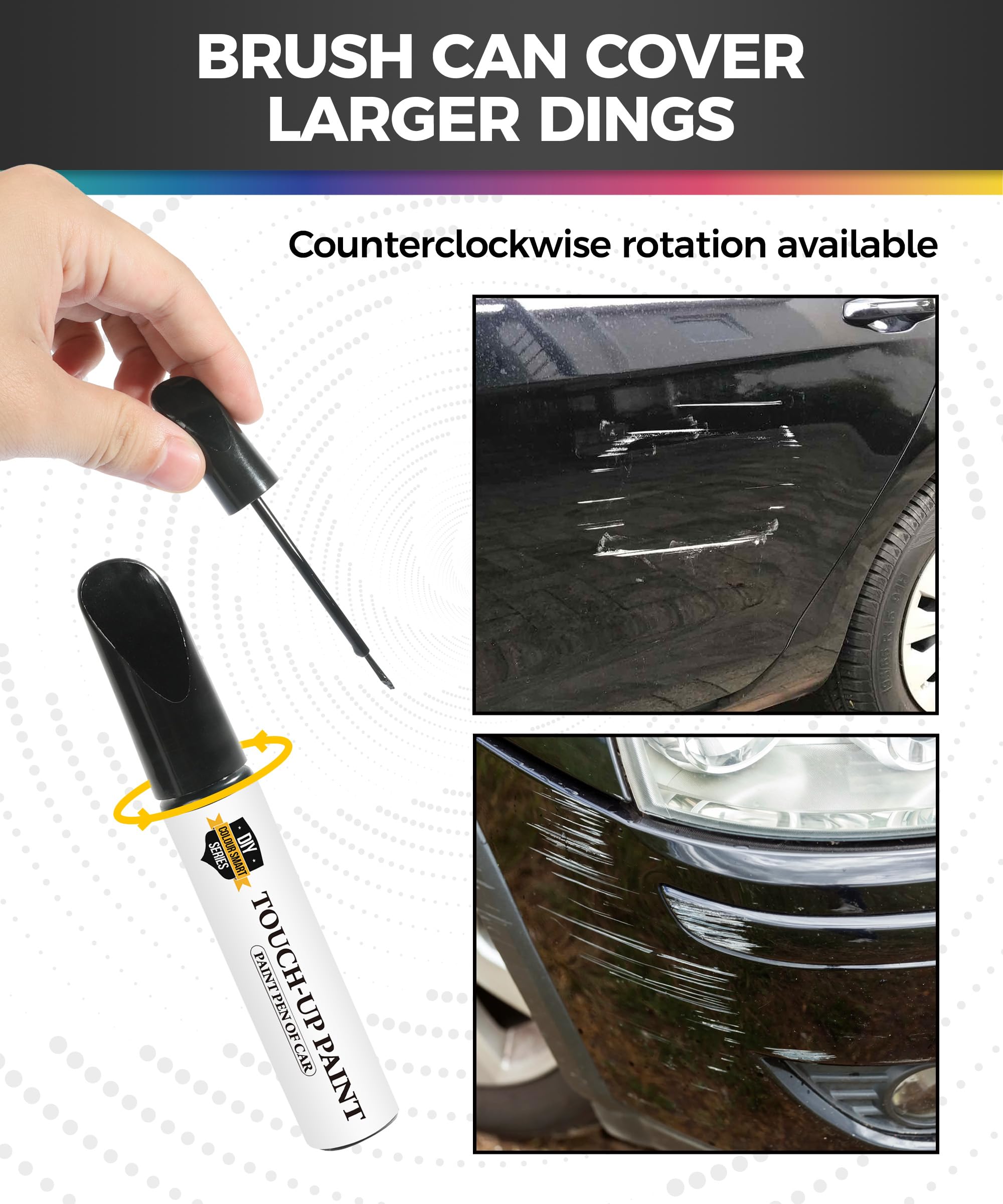 Car Paint Scratch Repair Kit - Touch Up Paint Pen for Cars, Auto Scratch Remover & Paint Pen for Erase Scratches (Black) | Perfect for DIY Car Scratch Fix, Small Paint Chip Repair & Vehicle Maintenance