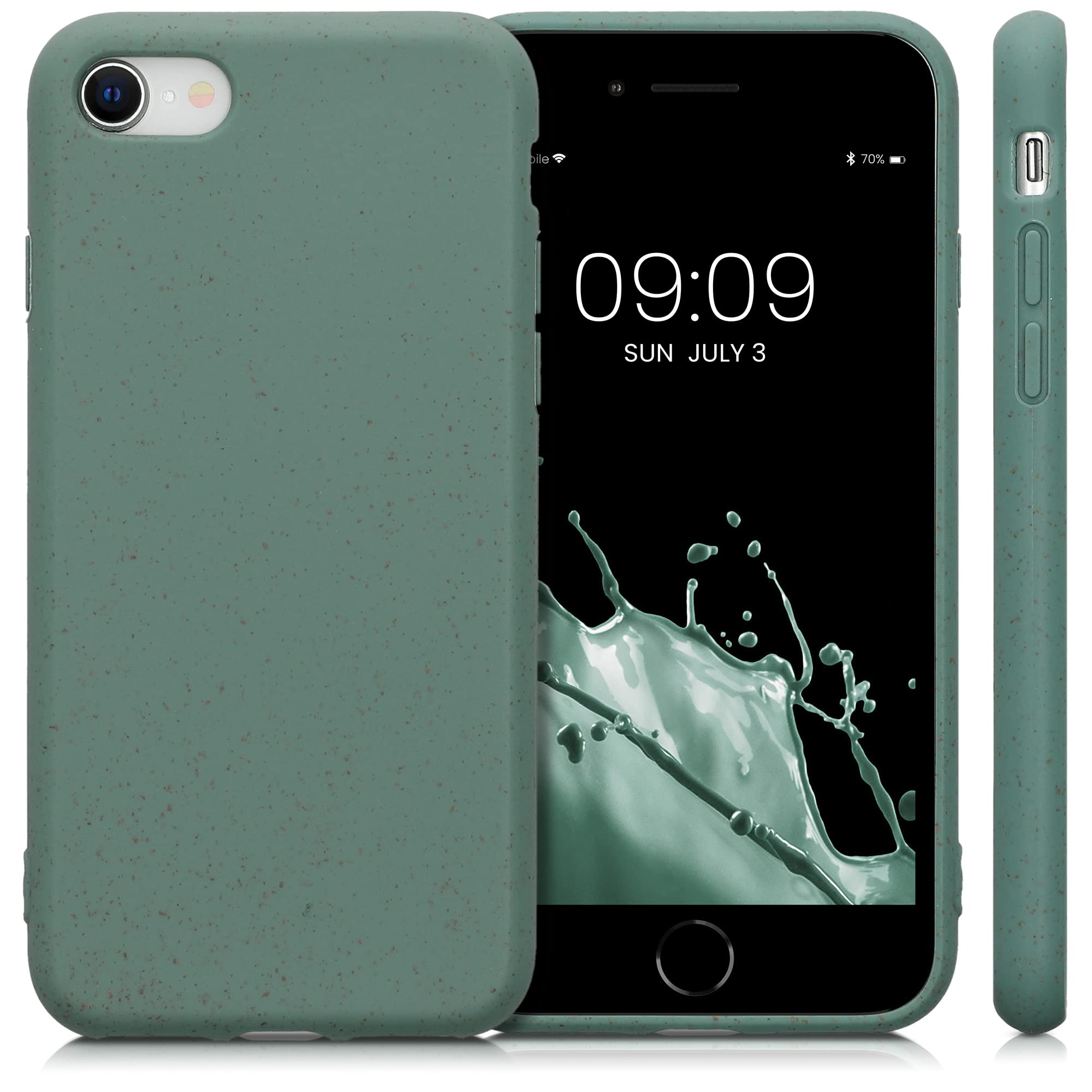 Eco-Friendly Wheat Straw iPhone Case for iPhone SE 2022/2020, iPhone 8 & 7 - Biodegradable TPU Matte Cover in Forest Green - Perfect for Outdoor Activities & Daily Protection