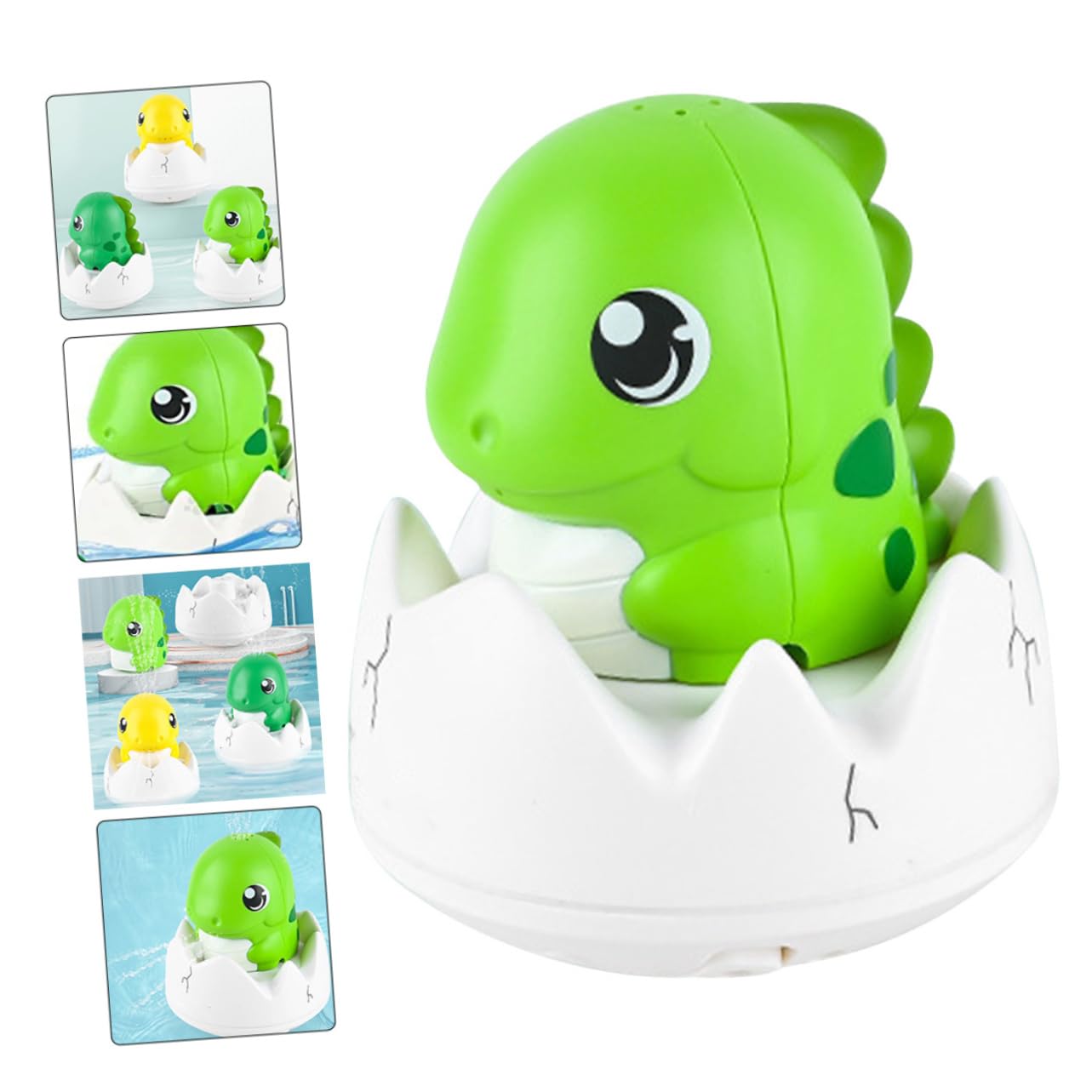 FAVOMOTO 3 Pack Dinosaur Bath Toys for Kids - Light Green Plastic Bathtub Toys for Toddlers, Fun Water Play & Learning Toys for Bath Time, Pool, and Outdoor Activities