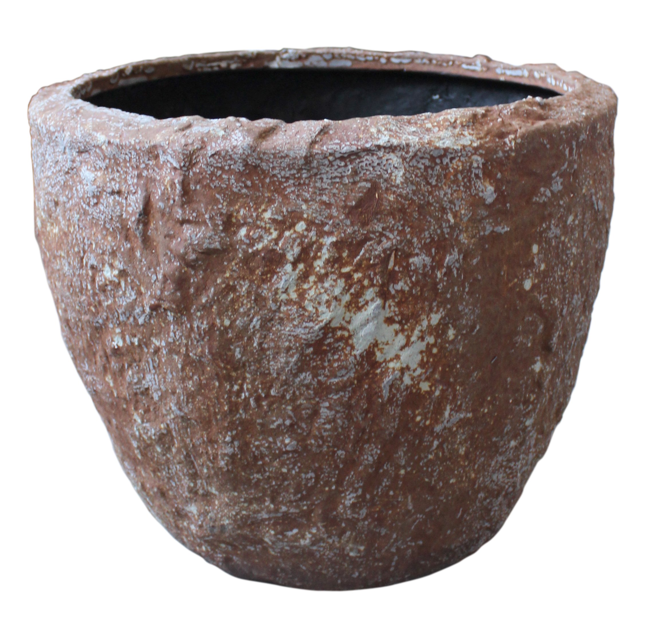 Set of 3 Rustic Rocky Round Tall Planters - SGS-2001 Indoor/Outdoor Flower Pots for Home Decor, Patio & Garden