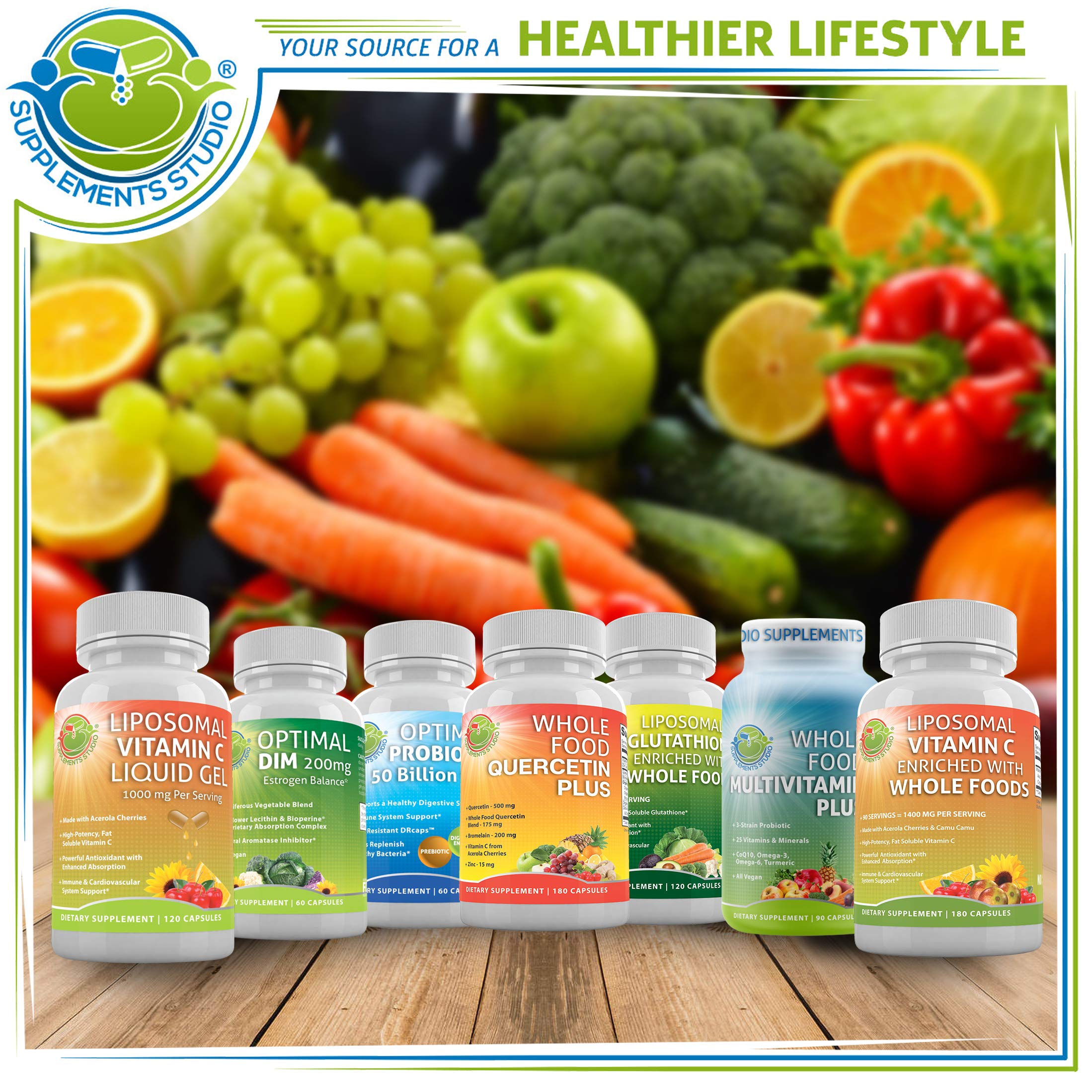 SUPPLEMENTS STUDIO Whole Food Multivitamin - Iron-Free with Liposomal Glutathione & DIM for Hormonal Balance | Optimal Multisystem Support & Master Antioxidant | Daily Wellness & Immune Boost for Active Lifestyles