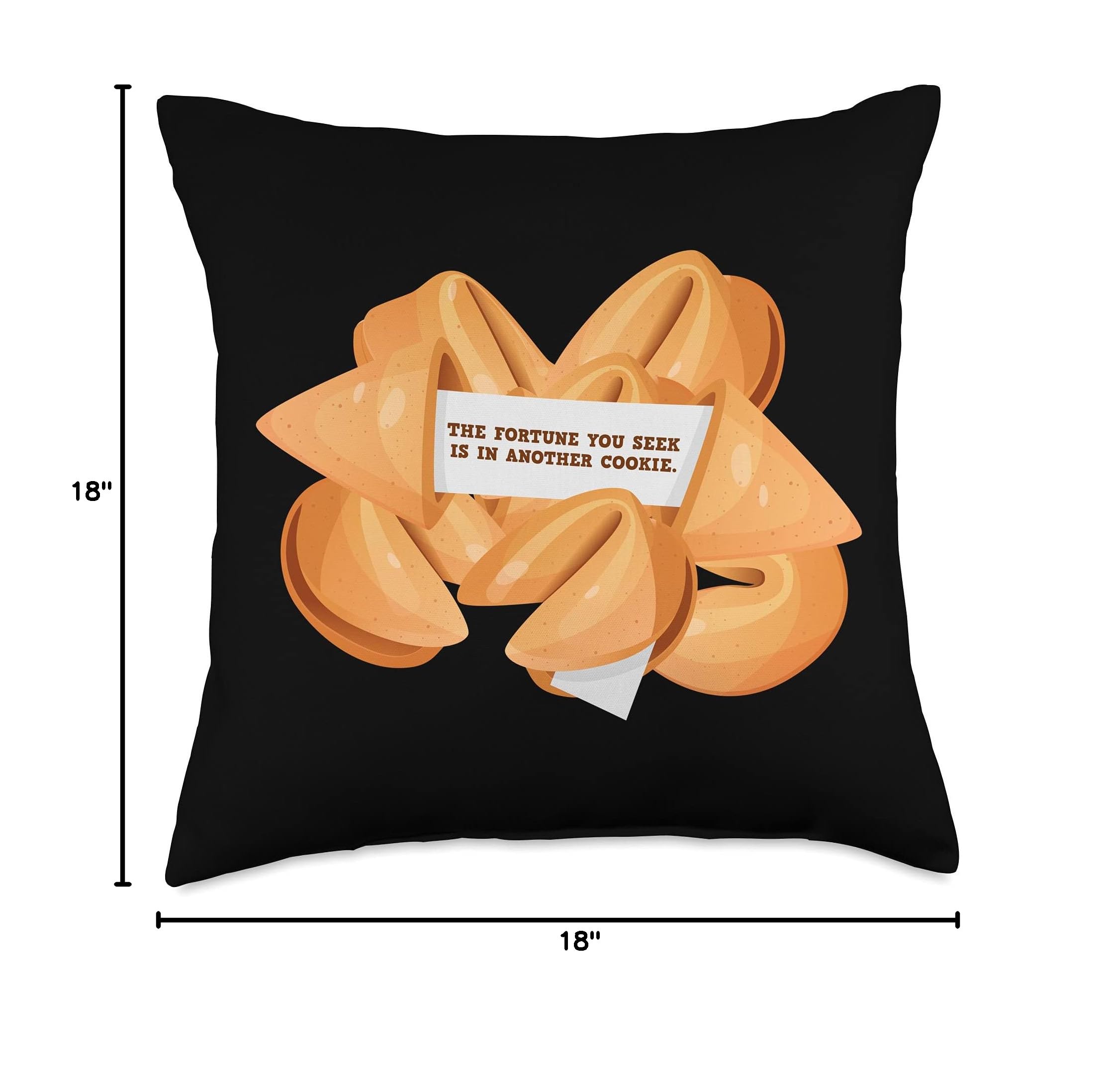 Funny Fortune Cookie Saying Pun Foodie Throw Pillow - Cute Asian-Inspired Decor for Living Room, Bedroom & Office