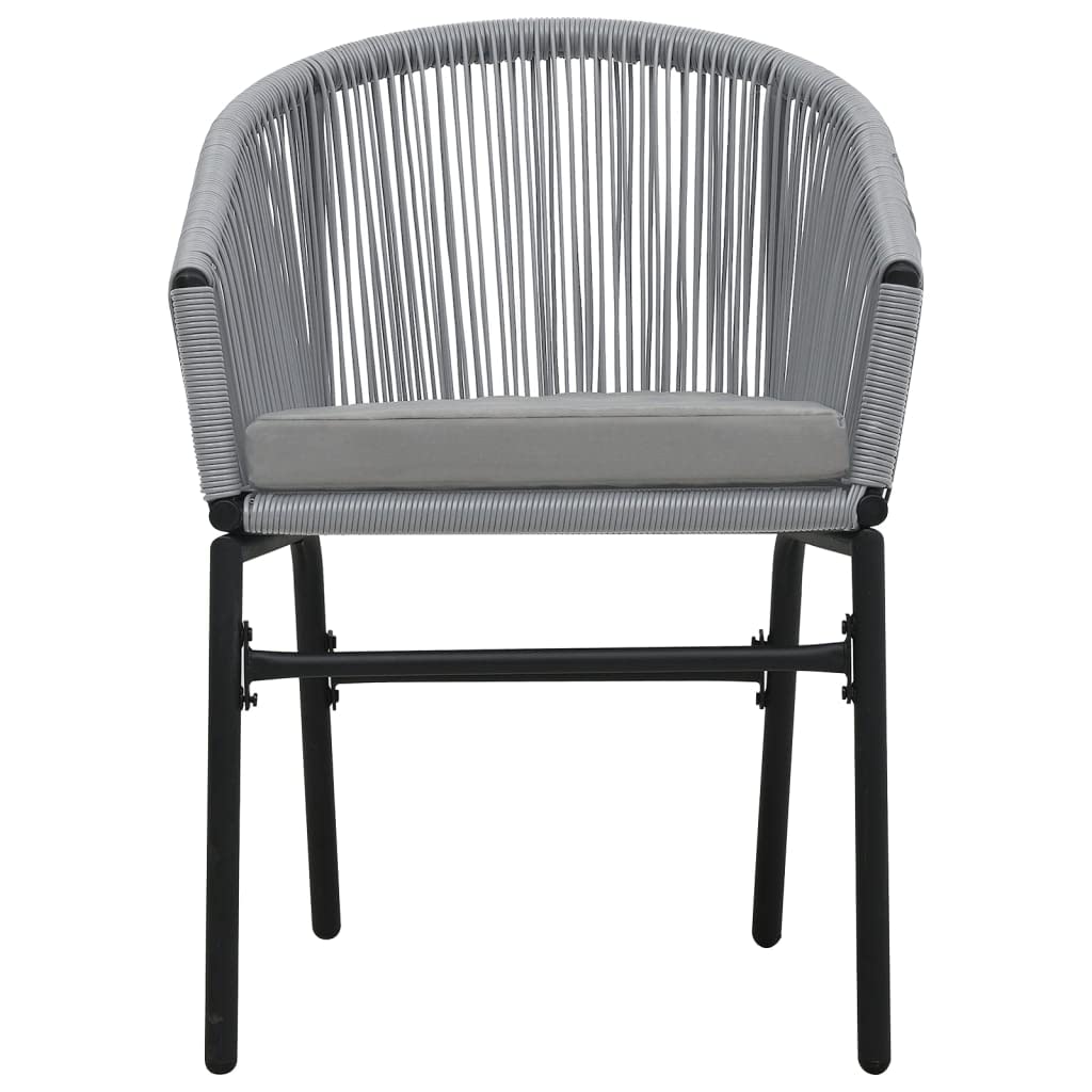 2-Piece Anthracite PE Rattan Patio Chairs Set with Cushions - Weather-Resistant Outdoor Furniture with Powder-Coated Iron Frame - Perfect for Garden, Poolside, and Backyard Relaxation