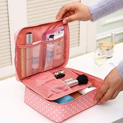 SONIQE Travel Cosmetic Bag for Women - Waterproof Makeup Organizer Pouch with Multiple Compartments, Portable Toiletry Case for Travel, Gym & Daily Use (Multi-Color)