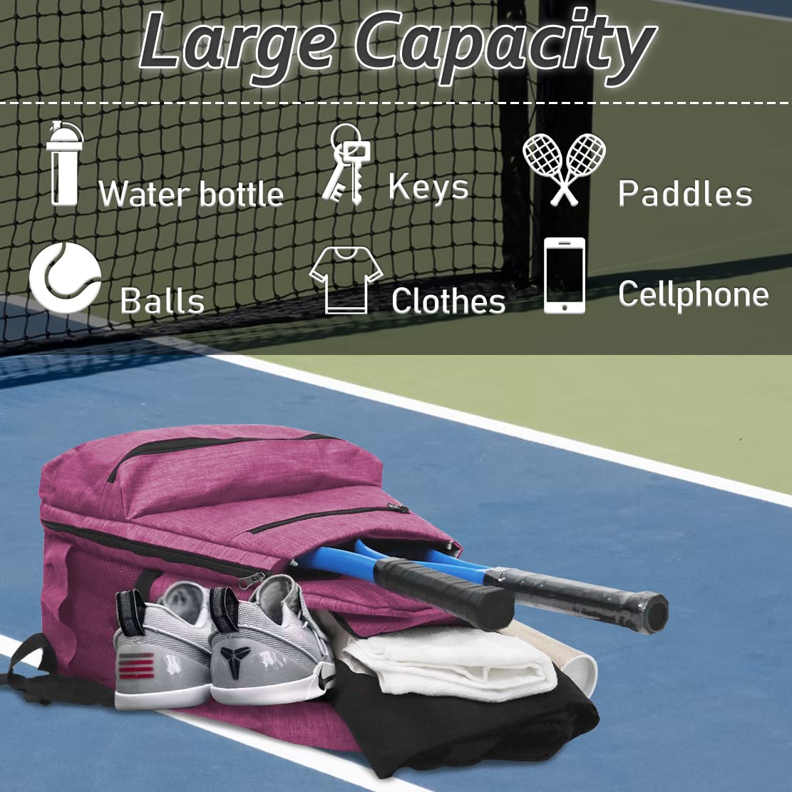 Layway Tennis Backpack for Men & Women - Durable Racket Bag for Tennis, Racquetball, Squash, Badminton & Pickleball | Perfect for Sports Training, Gym & Travel Accessories