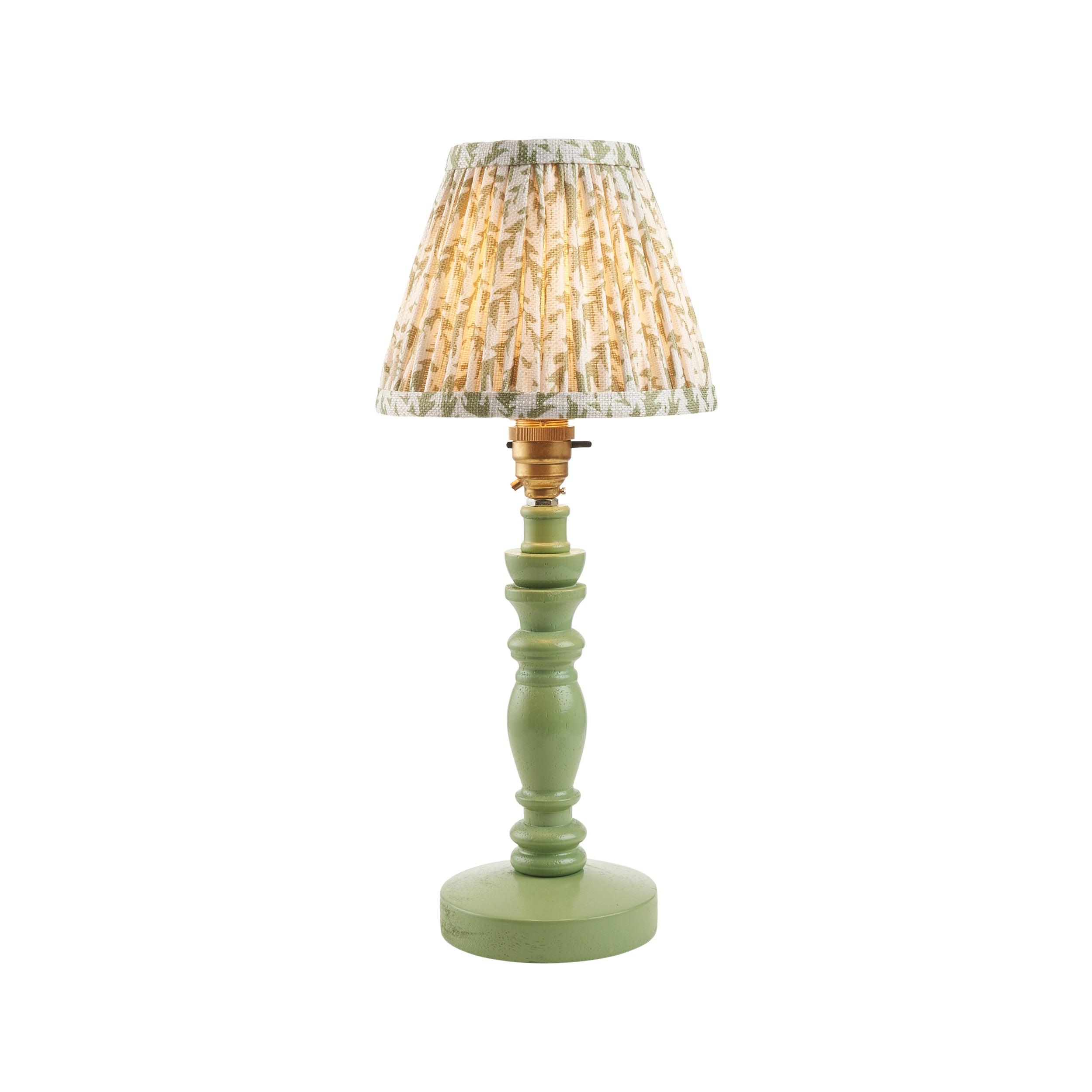Bibury Green Table Lamp with 16cm Leaf Herb Garden Shade - Perfect for Home Office, Bedroom, and Living Room Decor