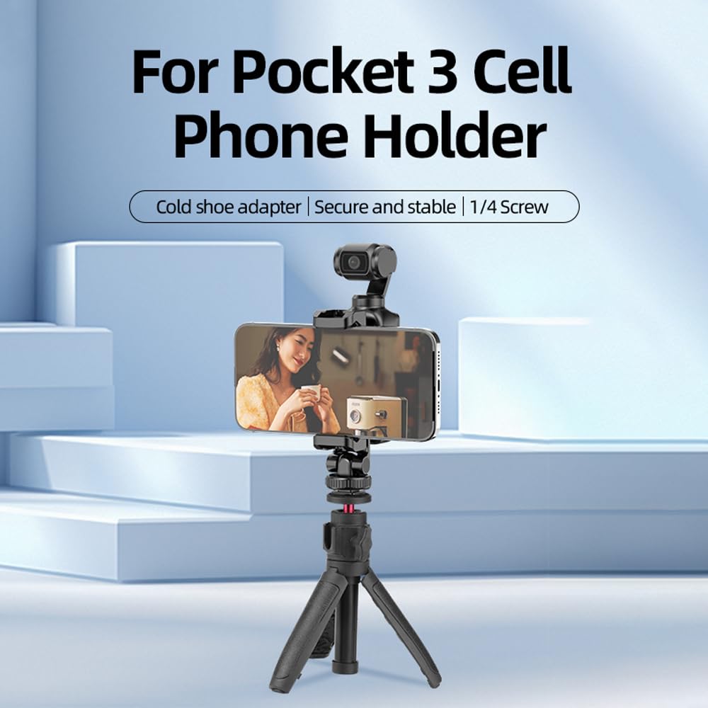 BTG Phone Holder Mount for DJI Pocket 3 - Universal Smartphone Accessory for Vlogging, Travel & Hands-Free Recording