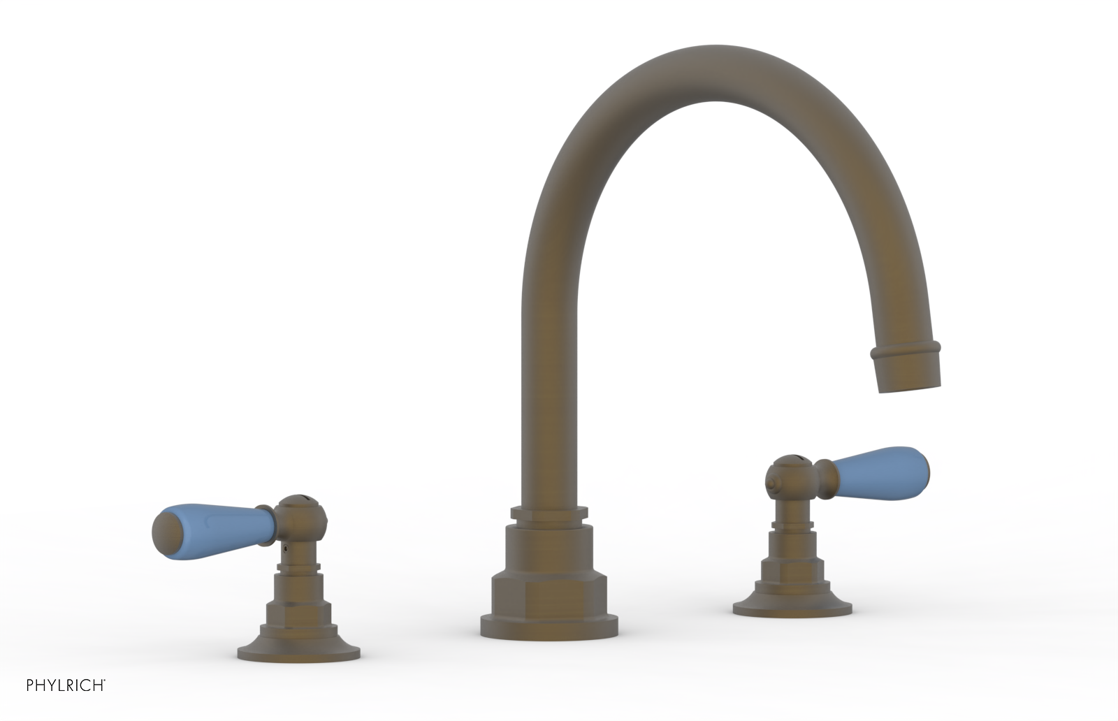 Jamestown Deck Tub Set with Lever Handles - Light Blue Accented Bathroom Fixtures for Outdoor & Indoor Use - 165.41