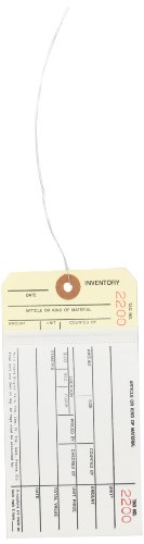 AVIDITI 500-Pack Carbonless Inventory Tags with Printed Top Sheet & Stub - 8 6/1/4
