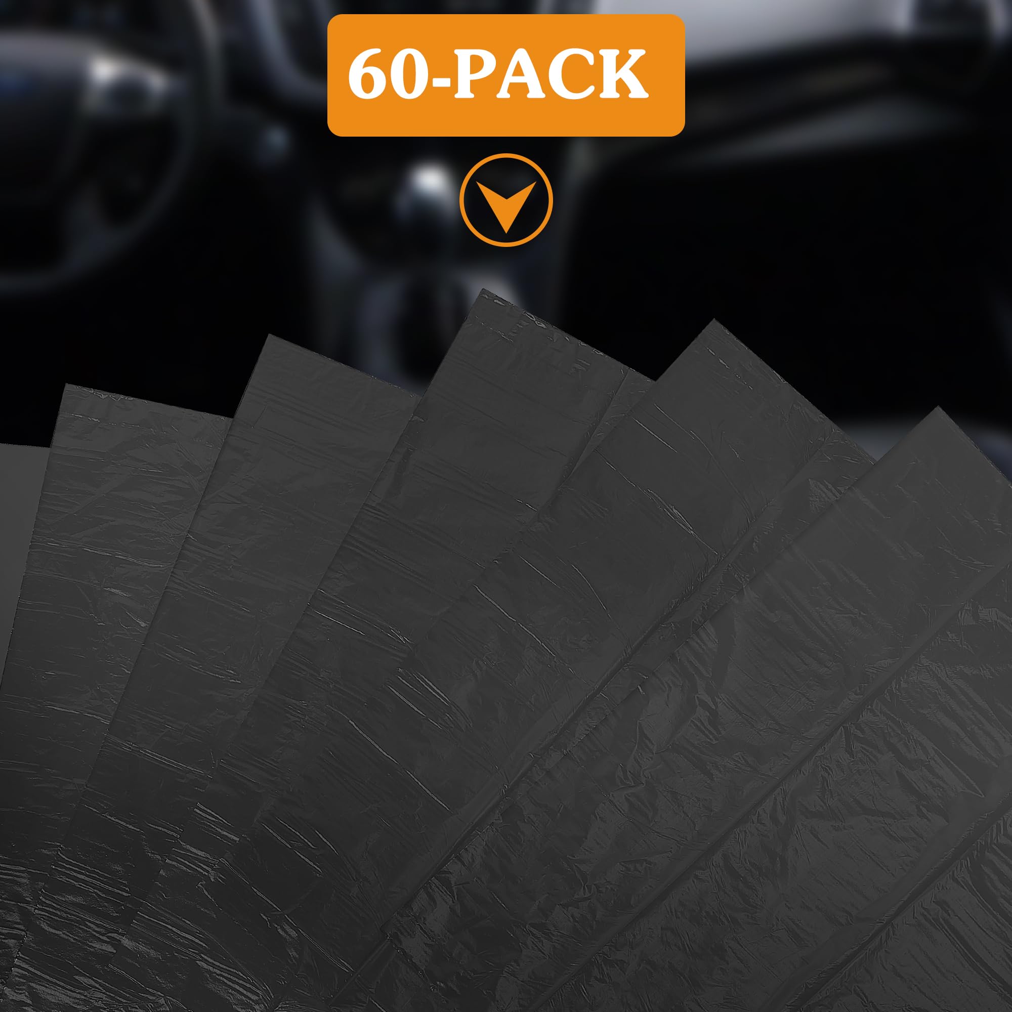 Mini Plastic Car Trash Can Liner Refills (60-Pack) - Small Trash Bags for Vehicles, Office & Home Use - Perfect for Car, Truck, RV & Small Waste Bins (Trash Can Not Included)