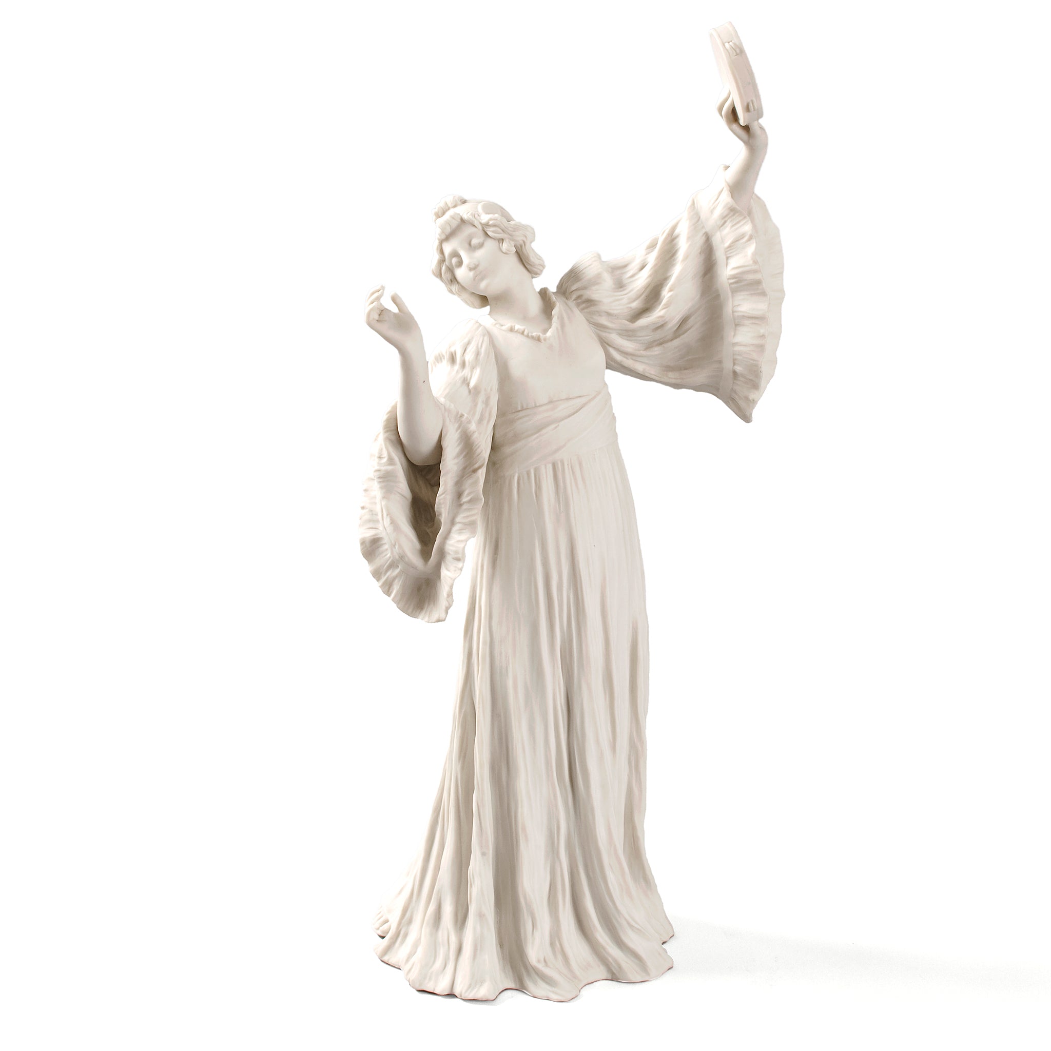 Agathon Léonard Danseuse Tambourin à Gauche Bisque Ceramic Sculpture - Antique French Art Nouveau Figurine - Perfect for Home Decor, Art Collection & Gift Giving