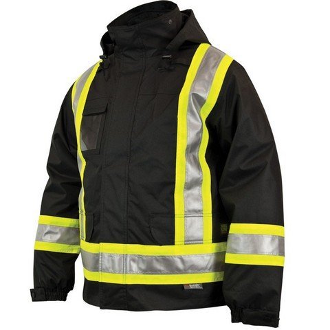 High Visibility Safety Jacket for Men - 5-in-1 Reflective Work Jacket with Pockets | Ideal for Construction, Road Work & Night Outdoor Activities