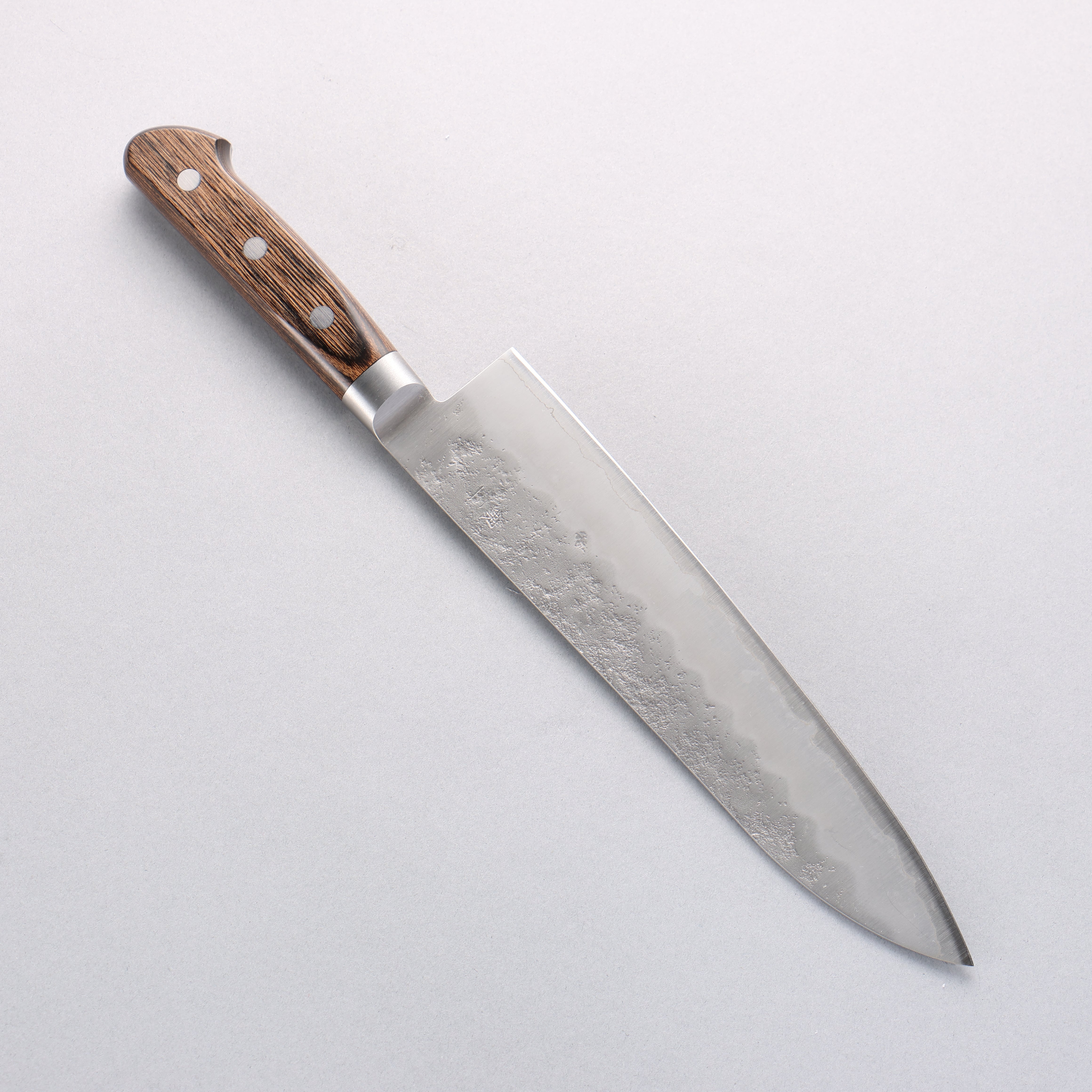 Premium Seisuke Silver Steel No.3 Nashiji Gyuto 210mm Japanese Chef Knife - Brown Pakka Wood Handle - Perfect for Sushi, Meat Slicing & Professional Kitchen Use