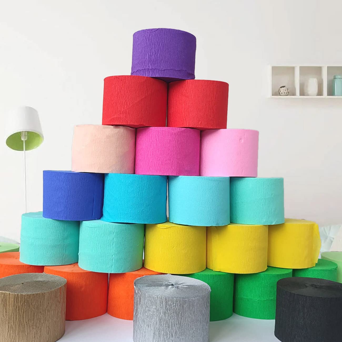6 Rolls Orange Crepe Paper Streamers (1.8