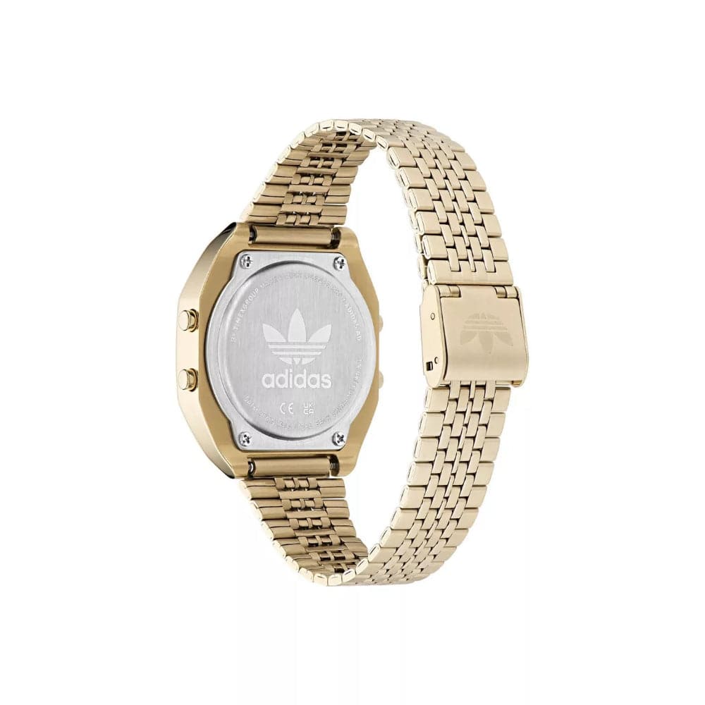 Adidas Originals Digital Gold Stainless Steel Strap Unisex Watch AOST23555 - Stylish Sporty Watch for Men & Women - Perfect for Gym, Running & Everyday Wear