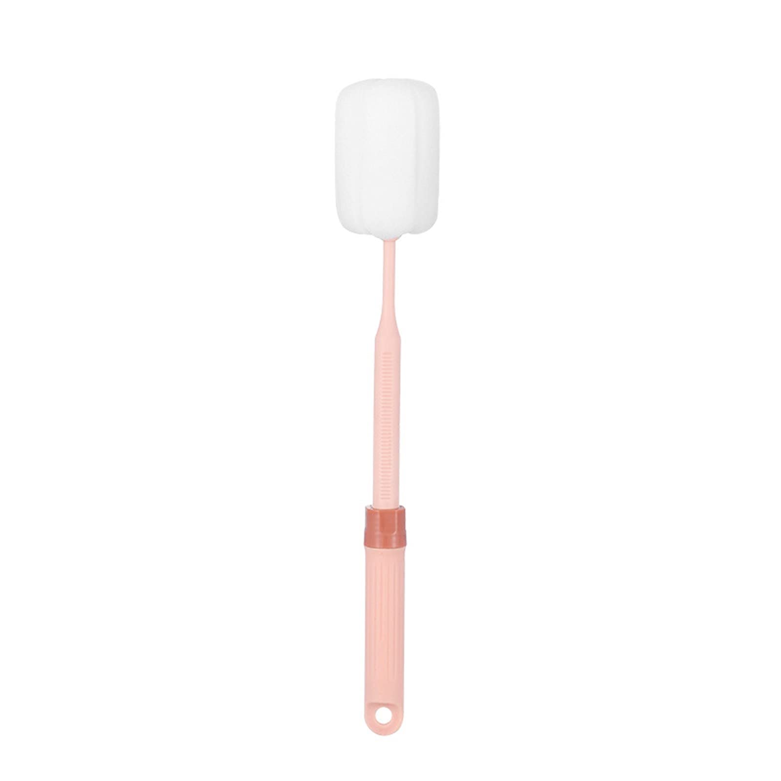 Adjustable Bottle Brush for Cleaning Cups, Straws & Milk Bottles - Long Handle Sponge Scrubber for Kitchen & Baby Supplies (Pink, One Size) - Perfect for Baby Bottles, Travel Mugs & Hard-to-Reach Areas