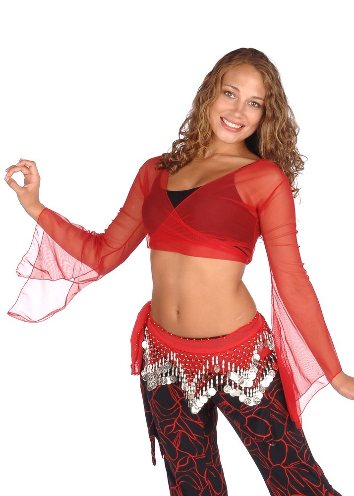 Belly Dance Sheer Chiffon Choli Top - Elegant & Comfortable Performance Wear for Belly Dancers & Costume Parties