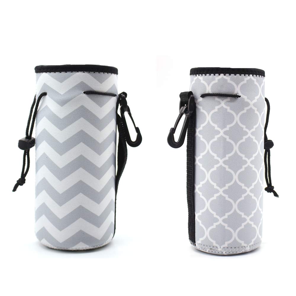 **Insulated Neoprene Water Bottle Holder Pouch - Leak-Proof Carrier for Stainless Steel, Glass & Plastic Bottles - Perfect for Gym, Hiking & Travel**