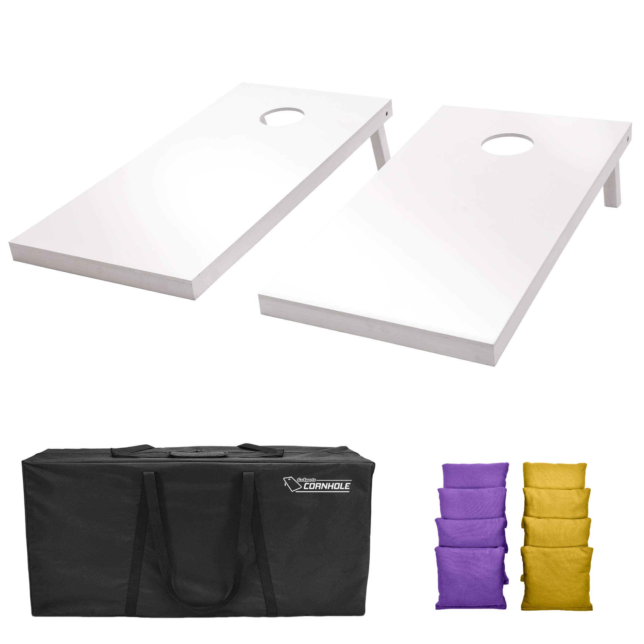 GoSports 4'x2' Regulation Size Wooden Cornhole Boards Set with Carrying Case & 100+ Bean Bag Color Options - Perfect for Backyard Parties, Tailgating, and Outdoor Games