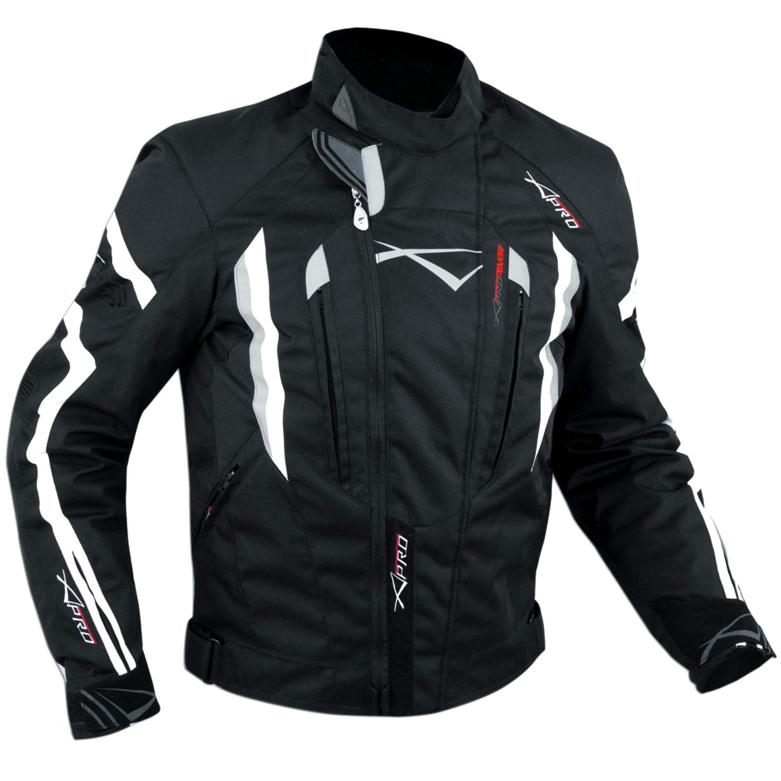 Waterproof CE Armored Motorcycle Jacket for Bikers - Thermal Textile Riding Gear in White | All-Weather Protection for Commuting & Adventure Riding