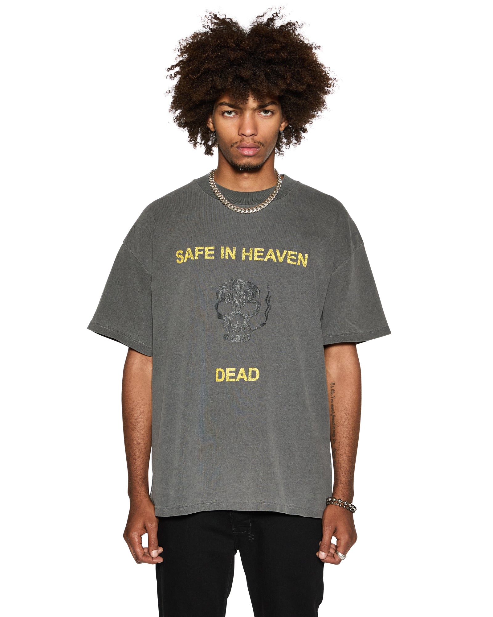 Dead EKCESS Short Sleeve T-Shirt for Men - Charcoal Grey Casual Tee - Perfect for Streetwear, Gym & Everyday Outfits