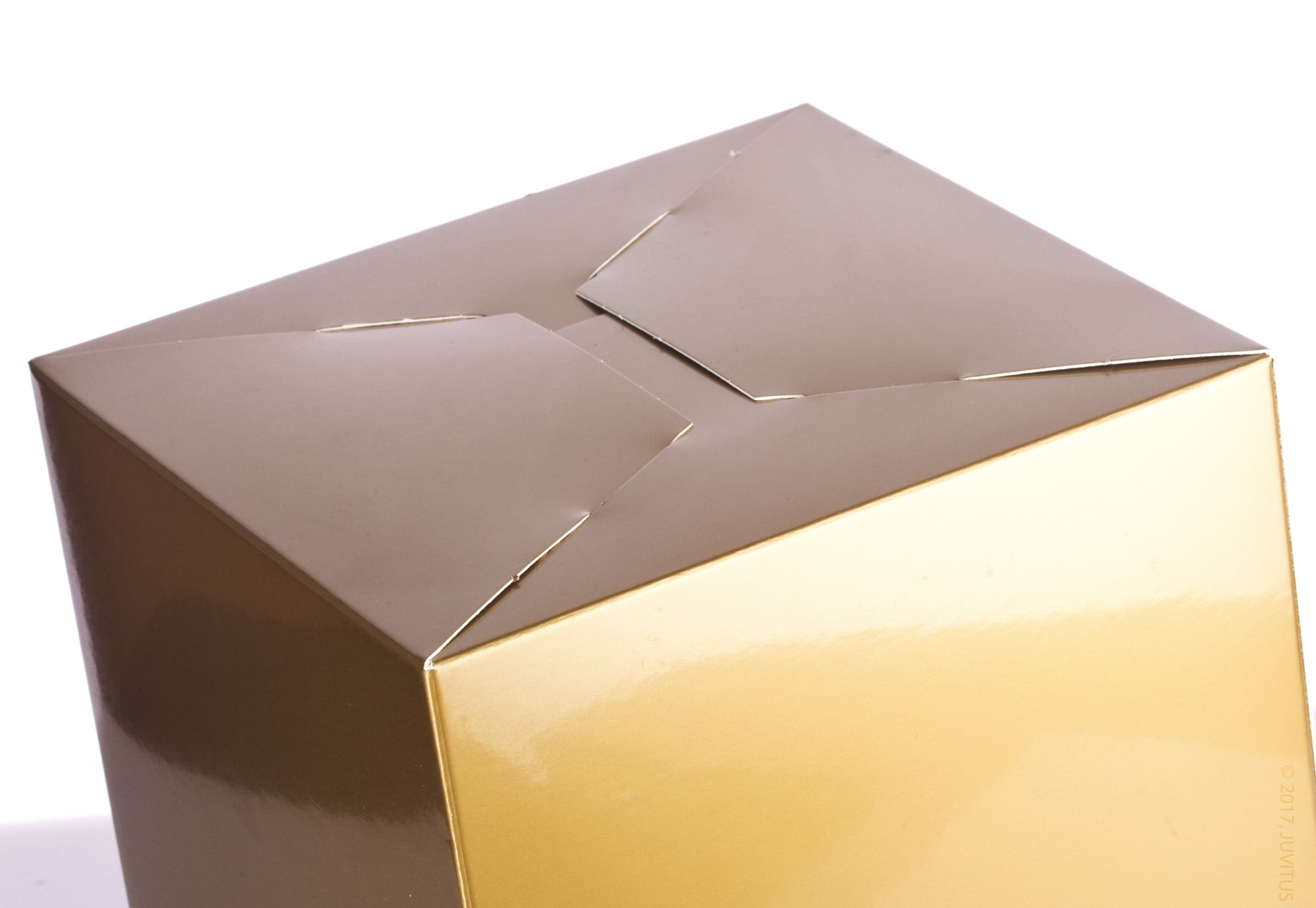 JUVITUS 6 Pack Gold Square High Gloss Gift Boxes - 6x6x6 Inches - Perfect for Party Favors, Coffee Mugs, Candy, Jewelry & Small Gifts - Elegant Wedding, Birthday, Anniversary & Holiday Packaging