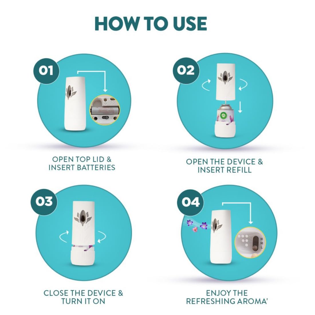 Air Wick Freshmatic Automatic Air Freshener Refill 250ml - Beach Walk (Turquoise Oasis) | 2600 Sprays Guaranteed | Long-Lasting Scent for Home, Bathroom & Office | Automatic Room Spray for Fresh & Inviting Spaces